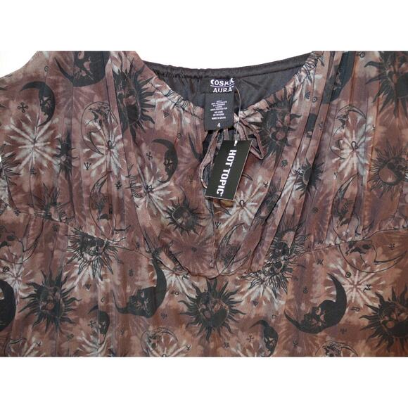 Hot Topic Dress 4X 26 Black‎ Cosmic Aura Celestial Sun Mesh Cami Dress Maxi NWT - Picture 8 of 10